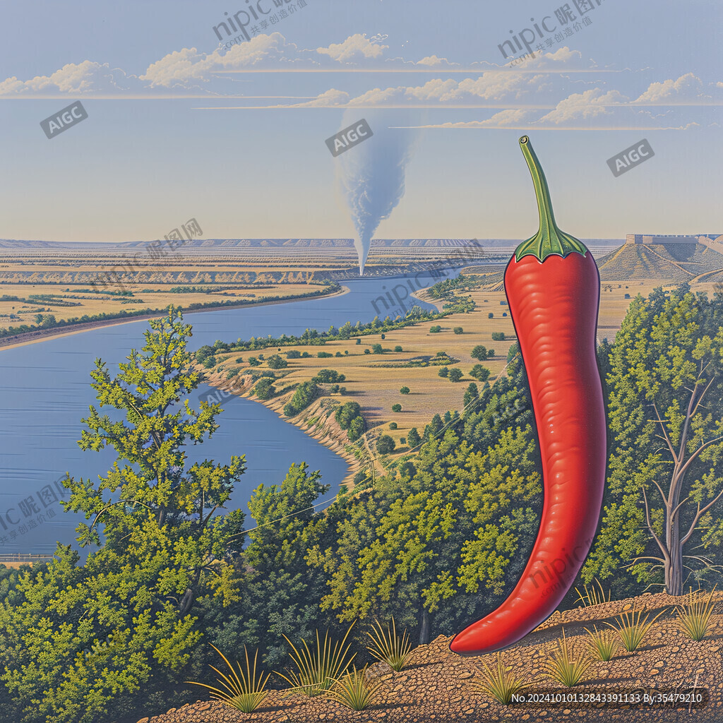 辣椒插画场景图
