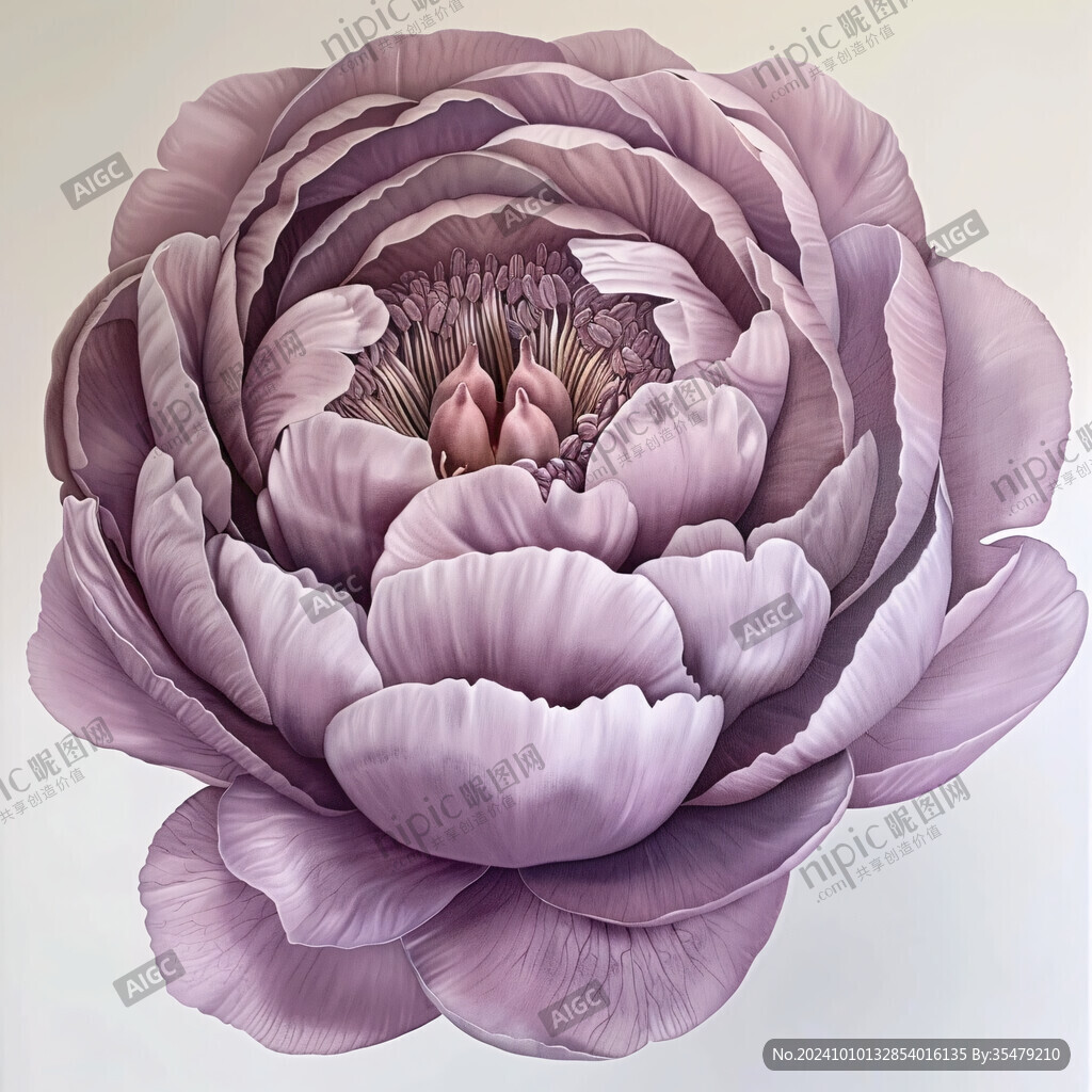 壁画牡丹花