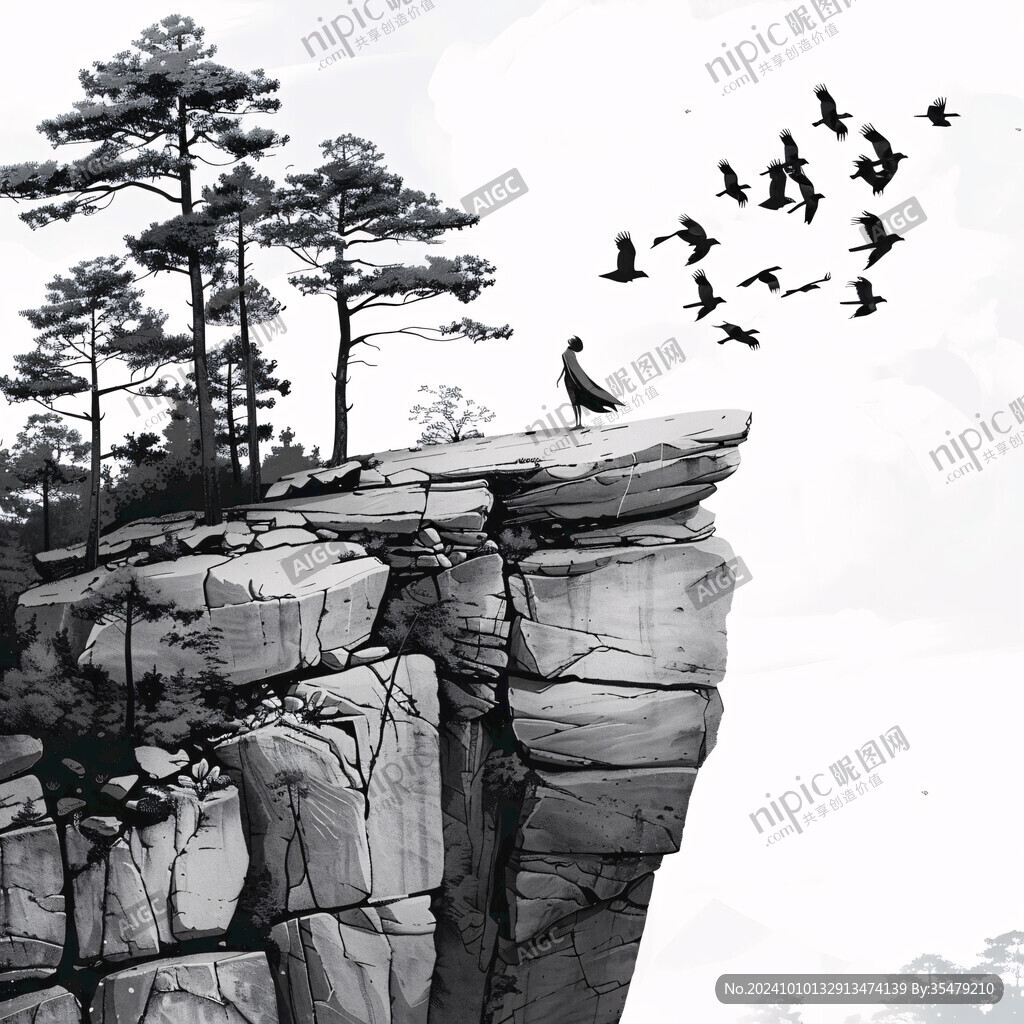 登高望远装饰画