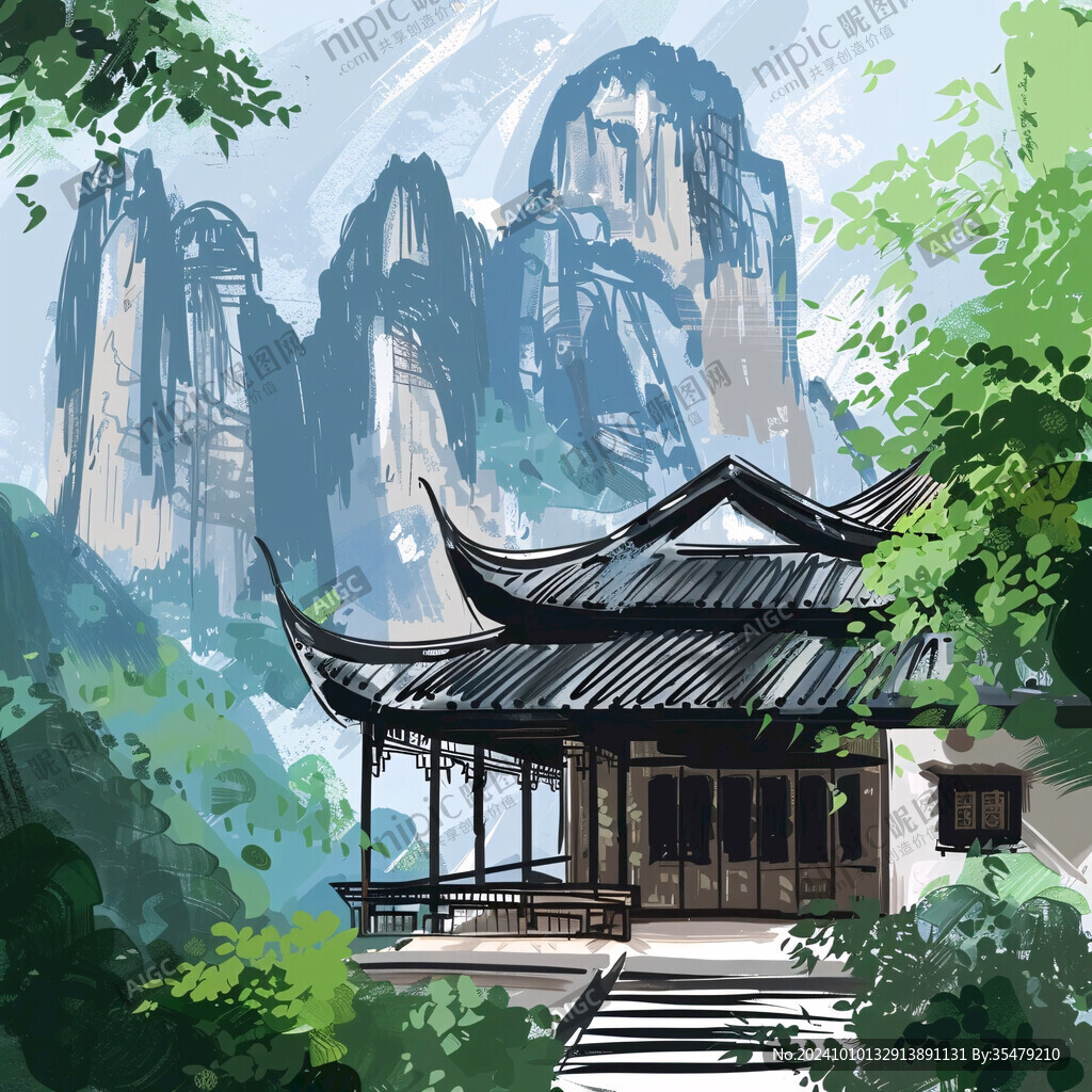 雁荡山插画