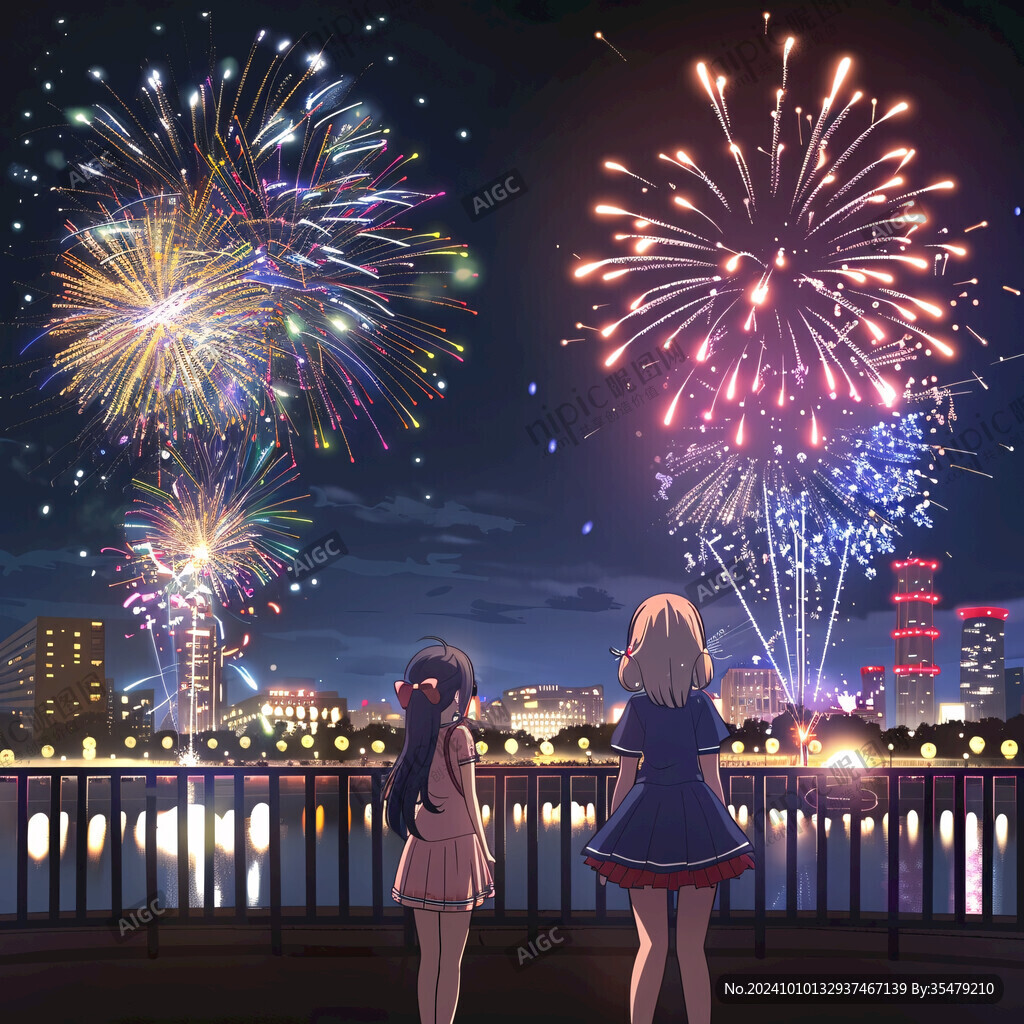 放烟花的少女