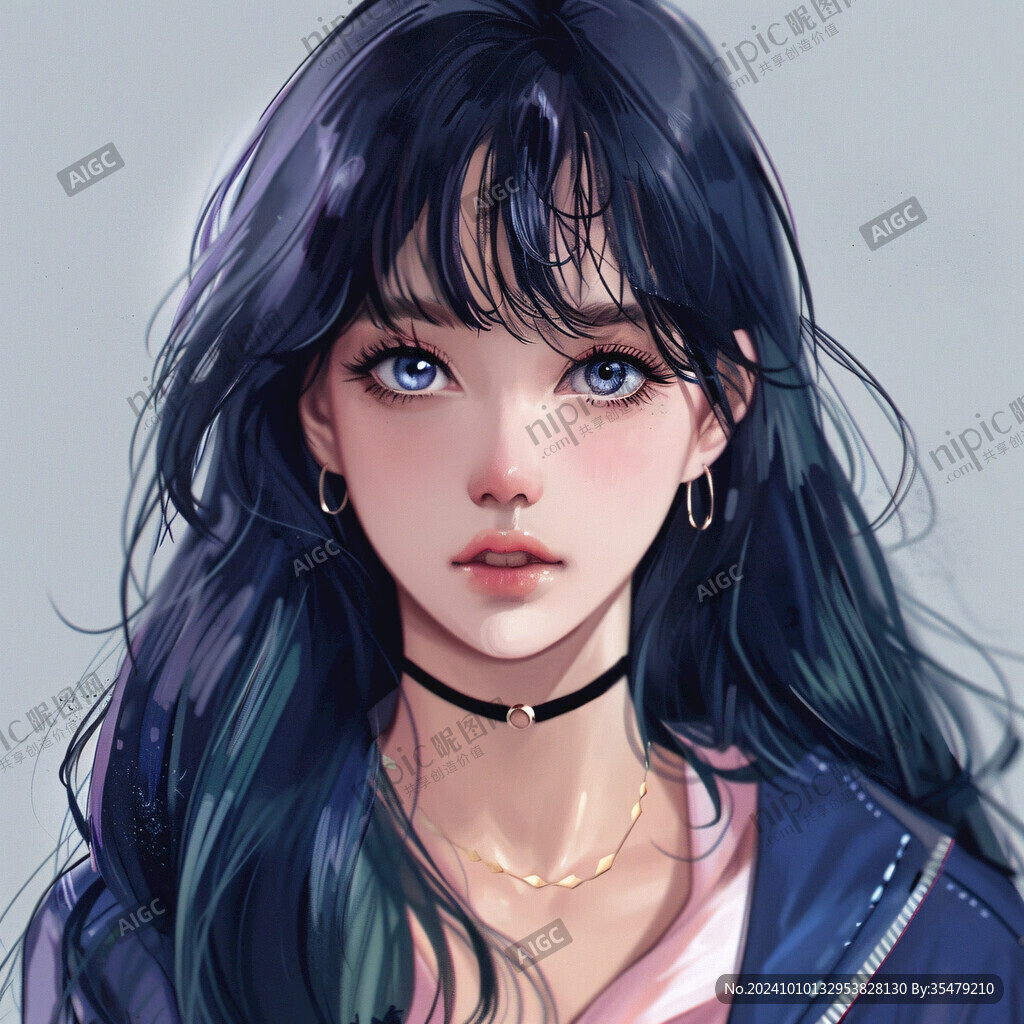 板绘少女插画