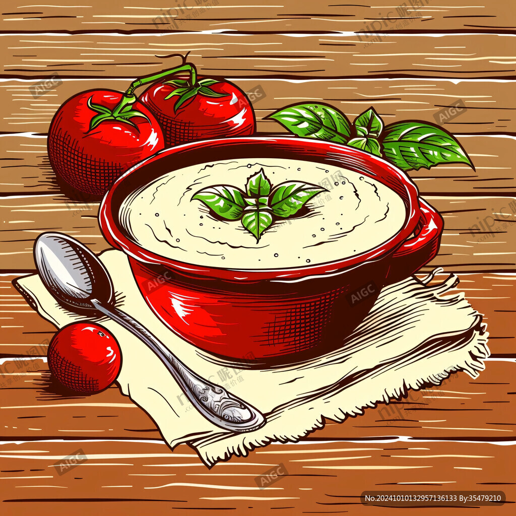 番茄面插画