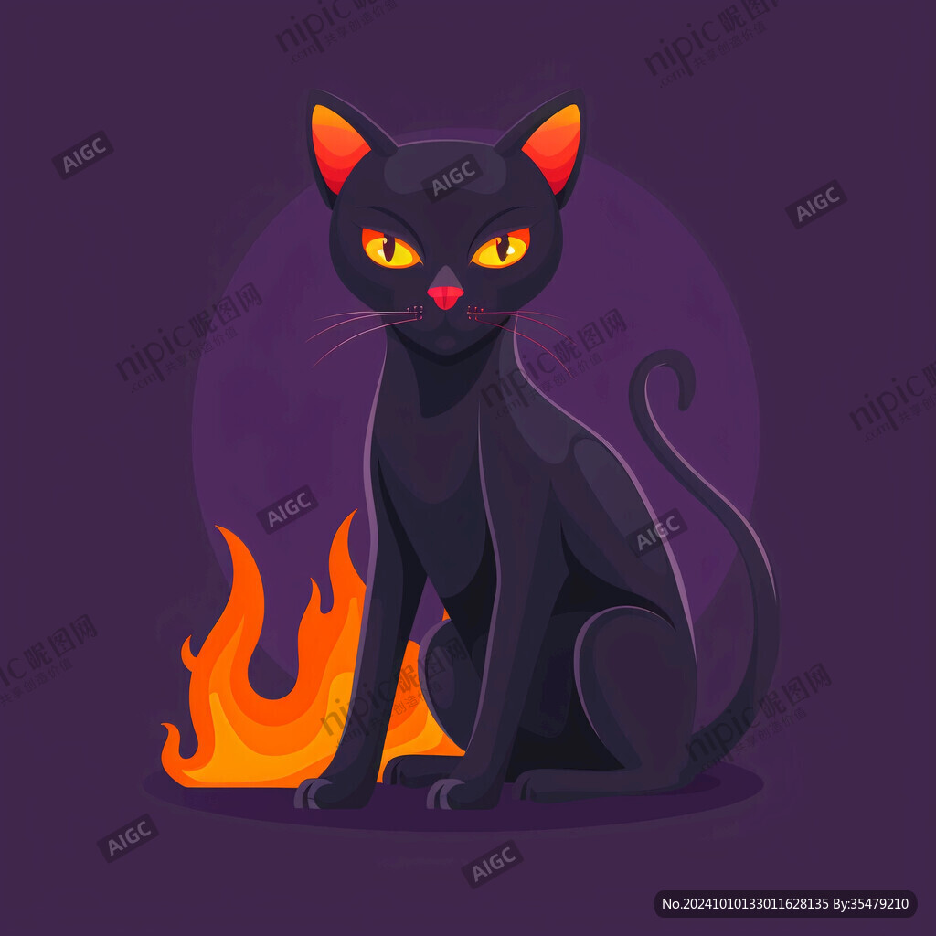 猫女巫插画
