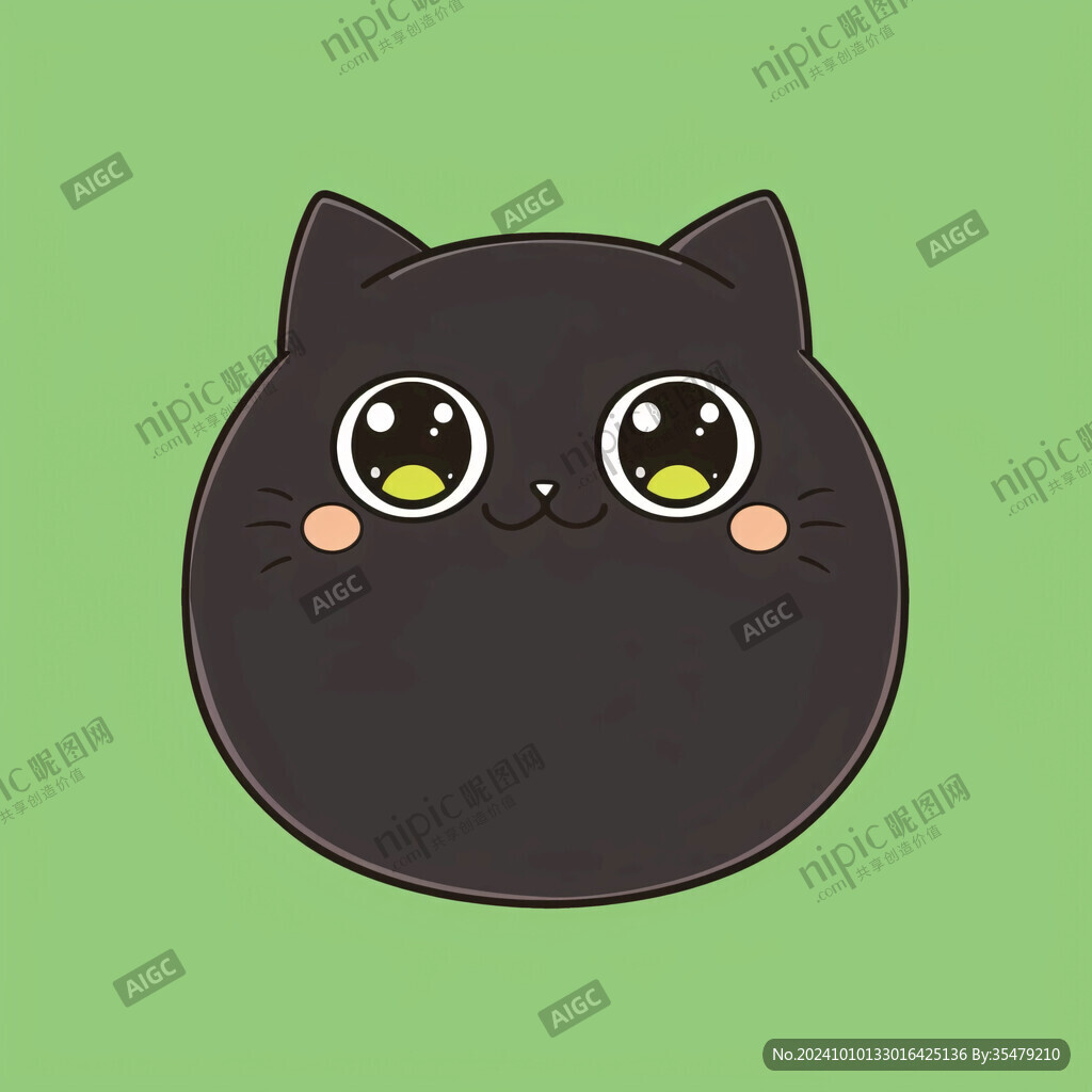 小黑猫插画