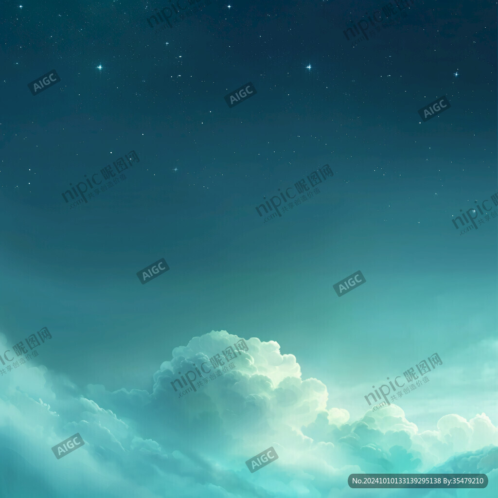 夜晚云彩星星