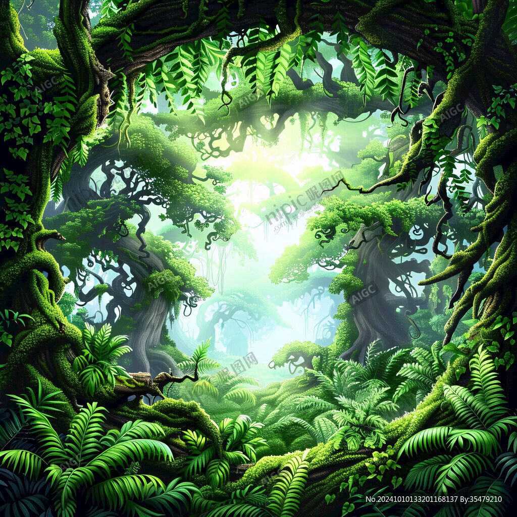 梦幻森林立体画