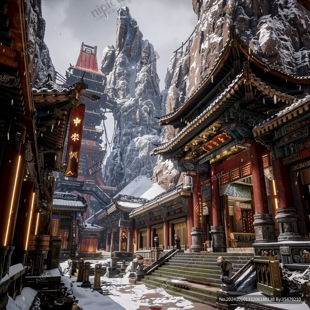 宏大寺庙场景