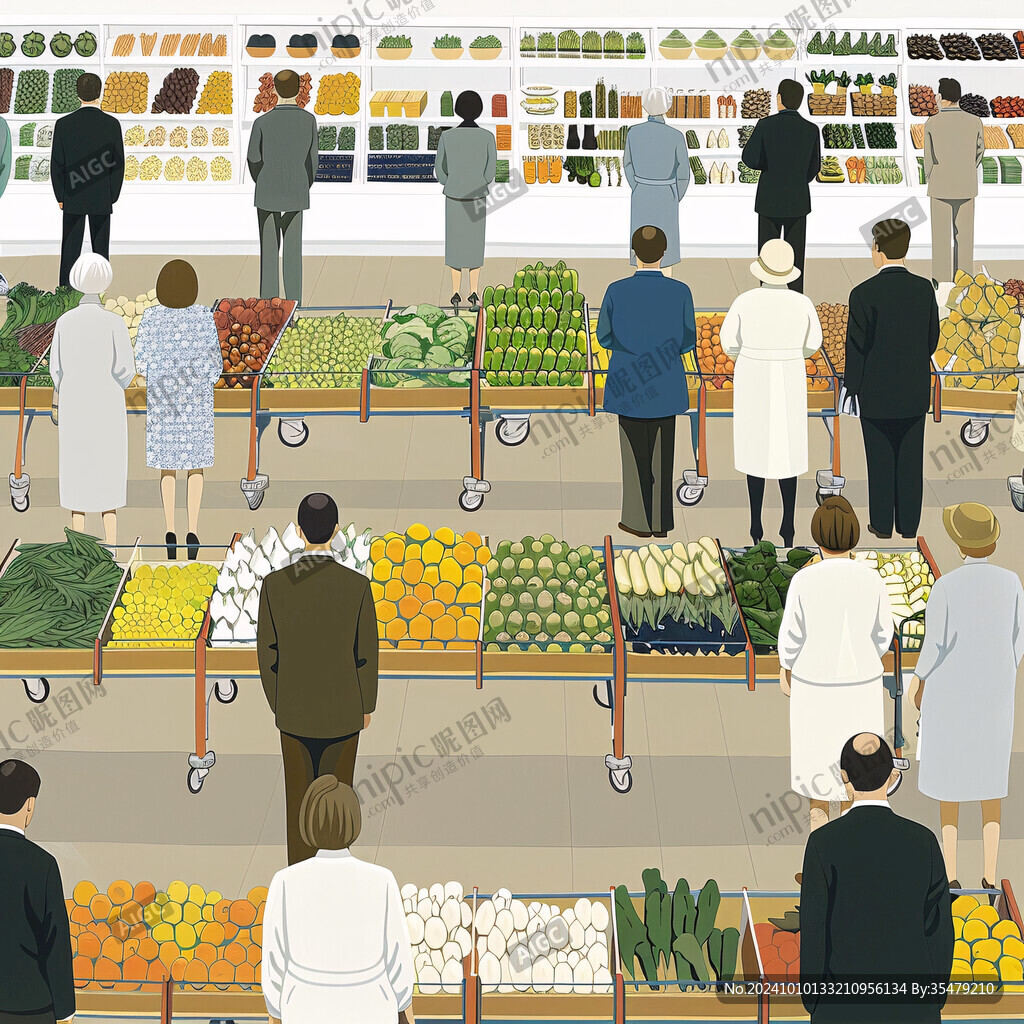超市蔬菜插画设计
