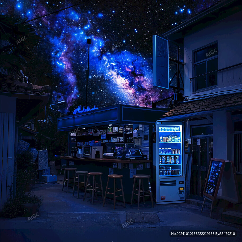 小卖部夜景