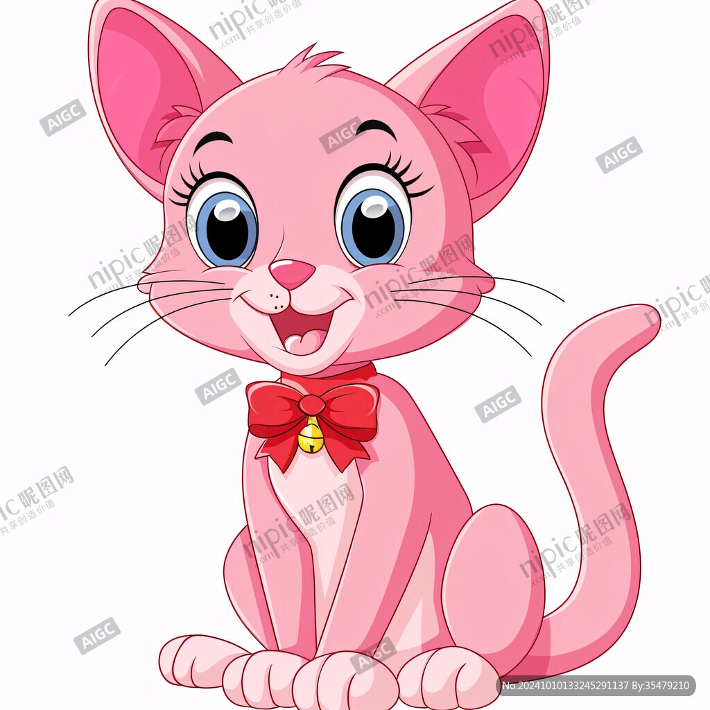 卡通小粉猫