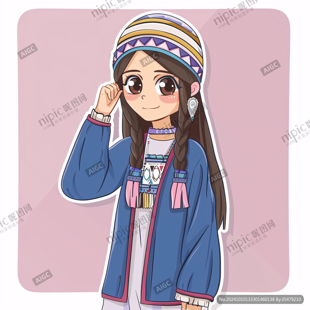 q版布朗族女生