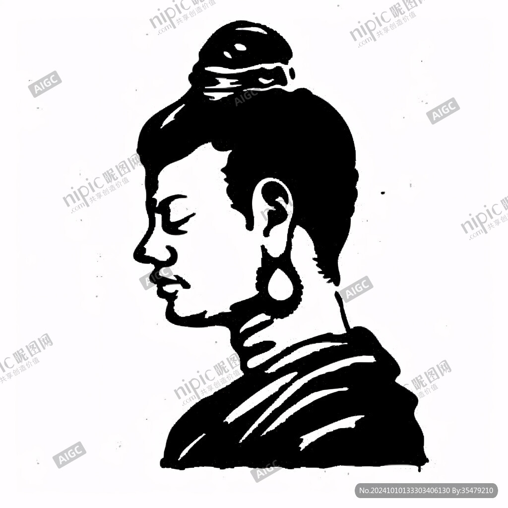 秦良玉头像线稿