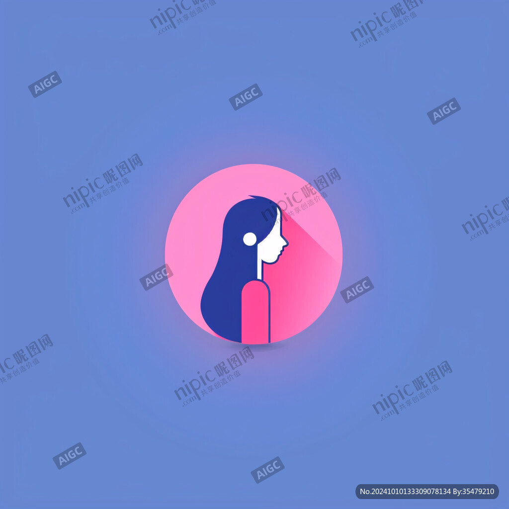 口罩美女logo