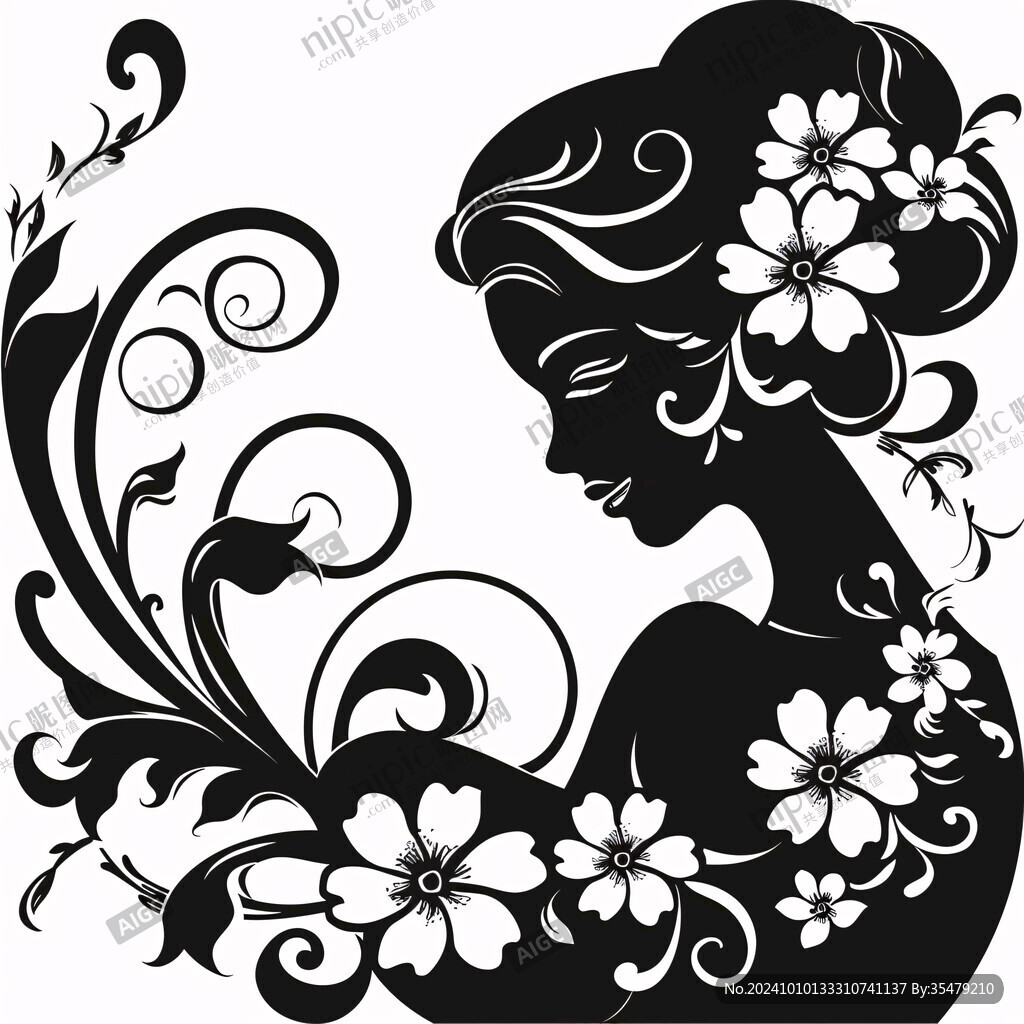 美女图案花纹
