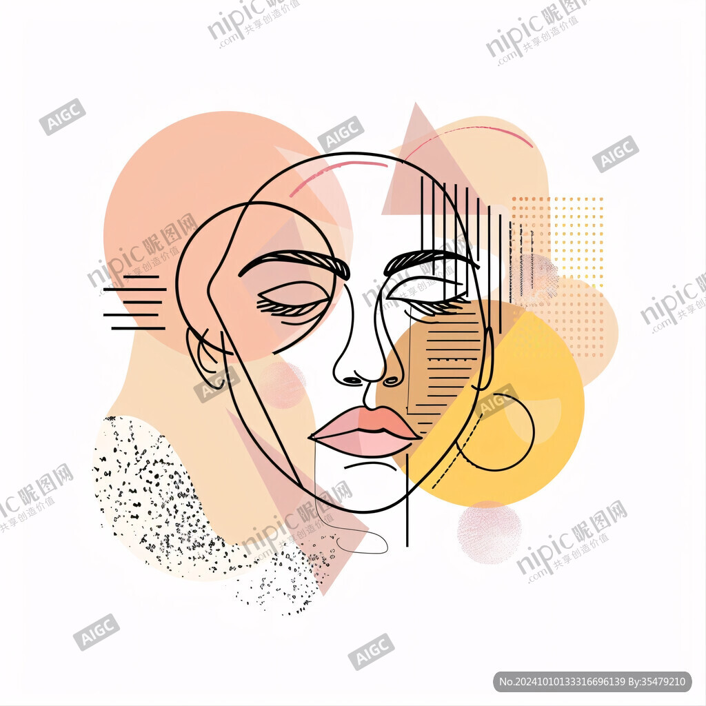 人脸色块拼接装饰画