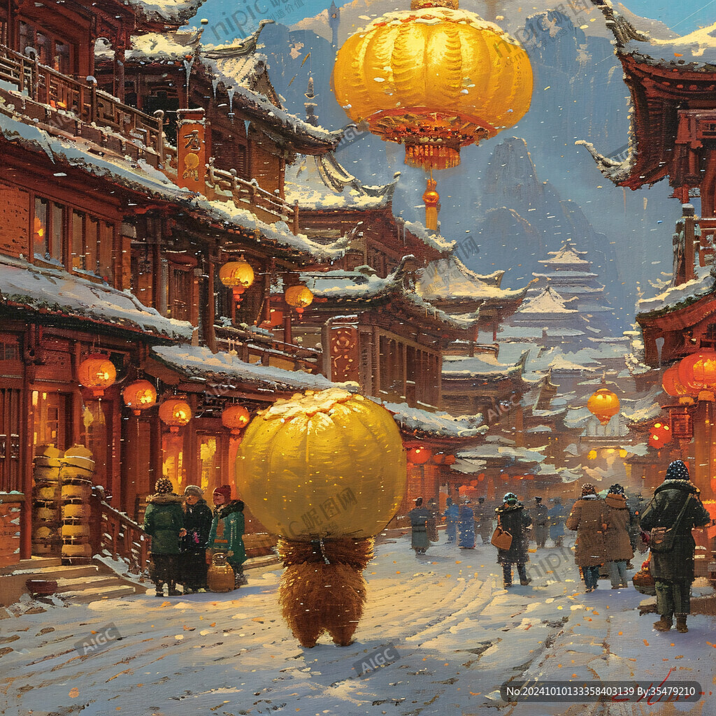 古代冬天街市