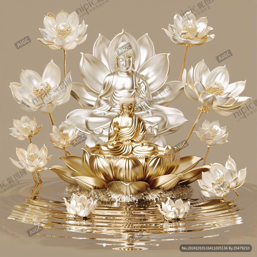 莲花烫金素材