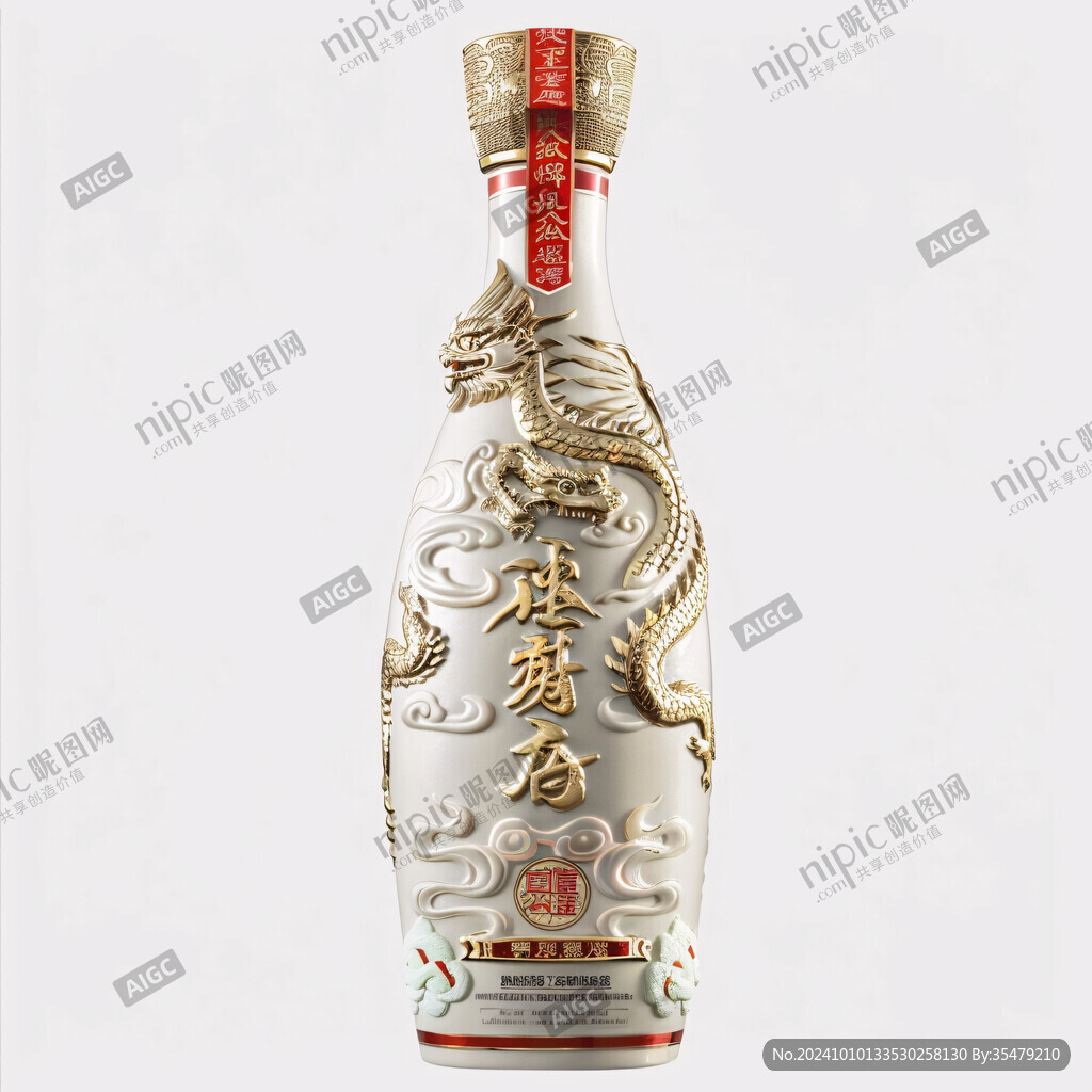 白酒瓶设计双龙戏珠