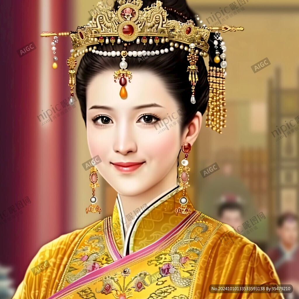 宫廷美女人物插画