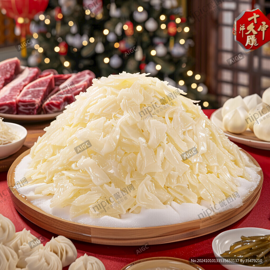 新年喜庆氛围美食背景
