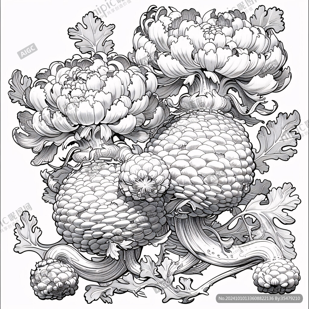 葫芦牡丹图案