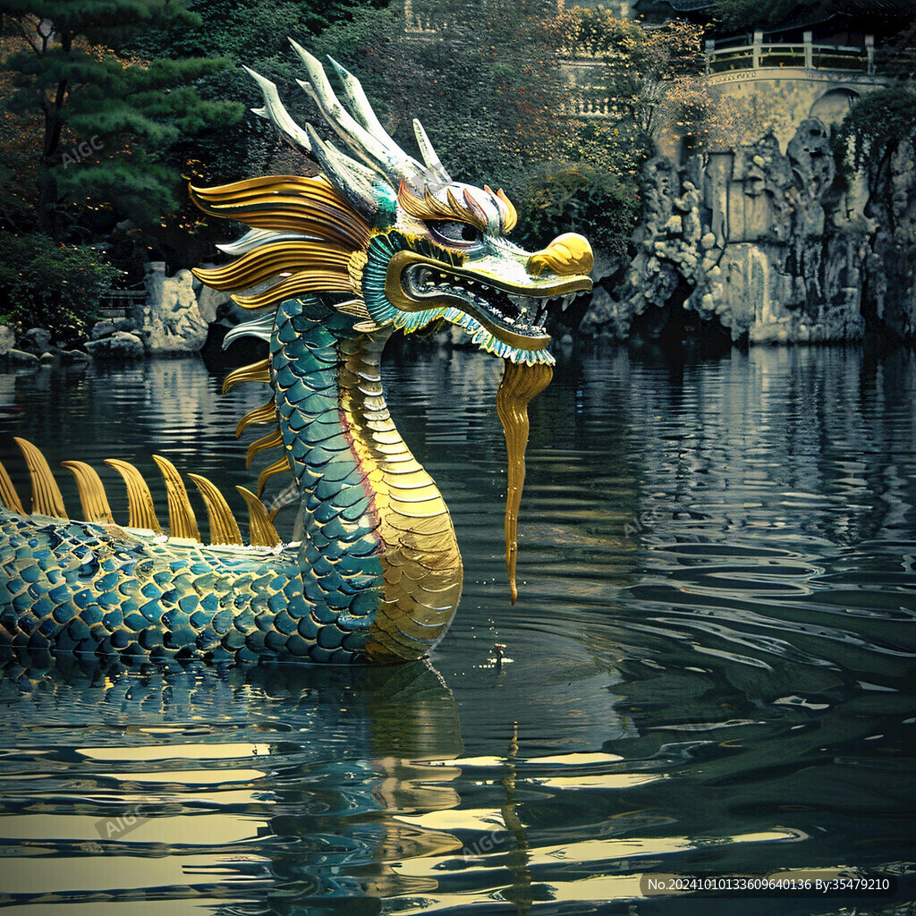 水上龙雕塑