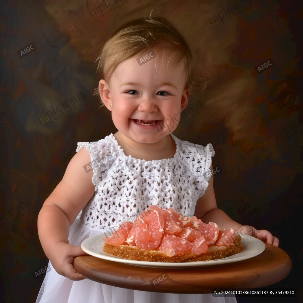 小孩子吃饼