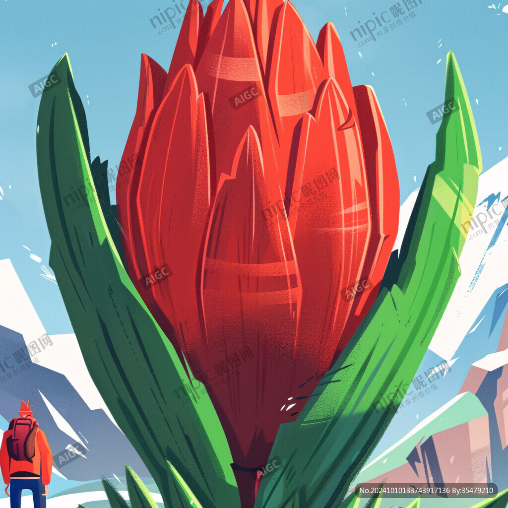 珠穆拉玛峰插画