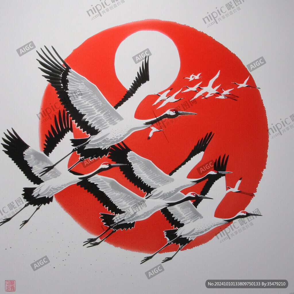丹顶鹤剪纸