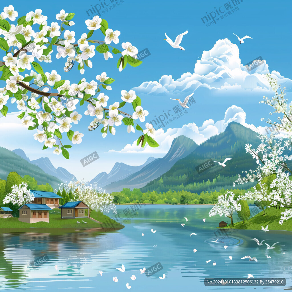 山水花鸟森林湖水人家