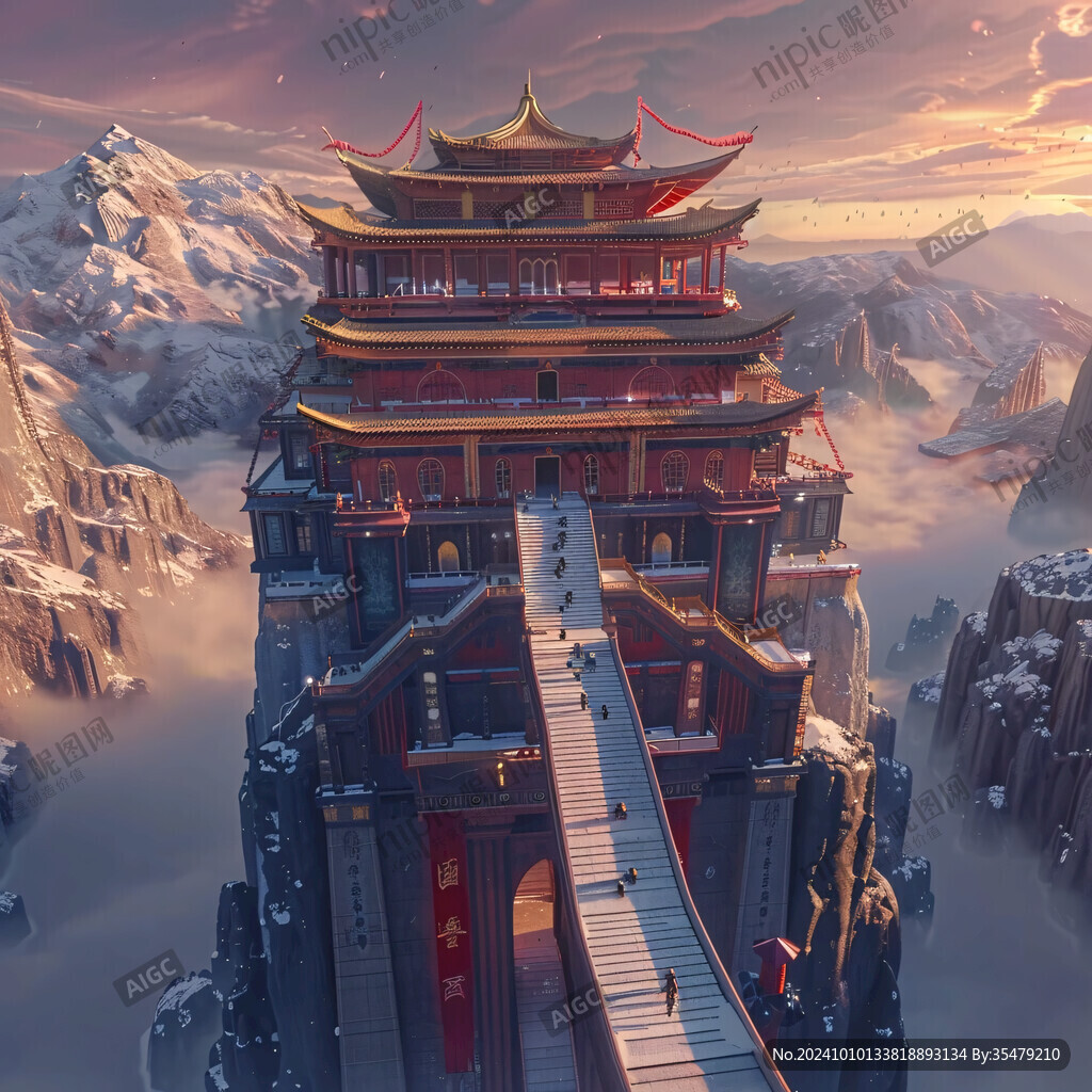 宫殿楼阁仙境仙人大殿