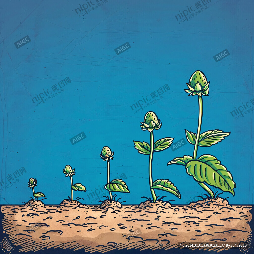 拔苗助长插画
