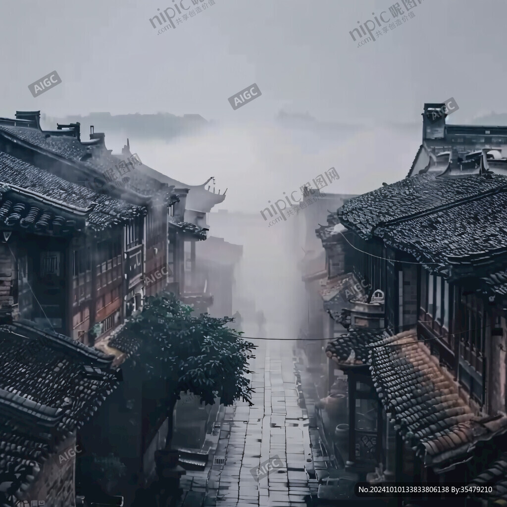 烟雨巷图片素材下载