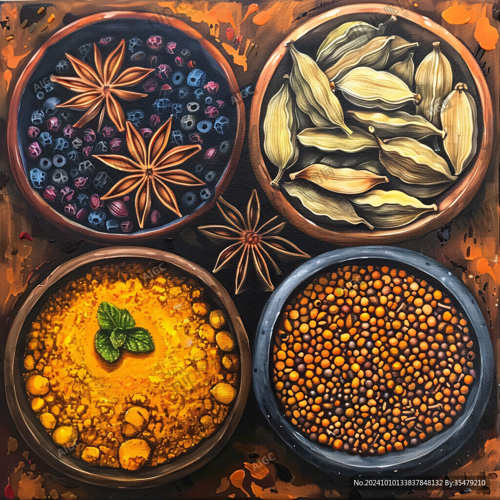 各种香料插画