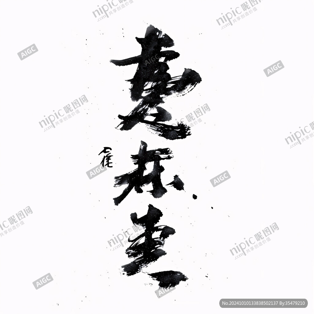 书法字麦冬