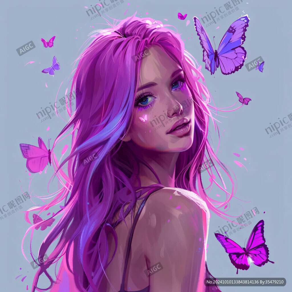 数字美女插画
