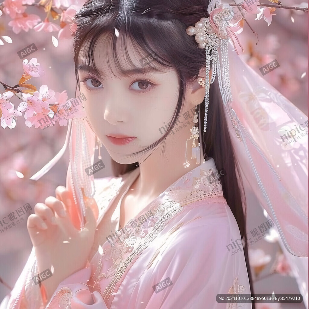 粉色汉服女子