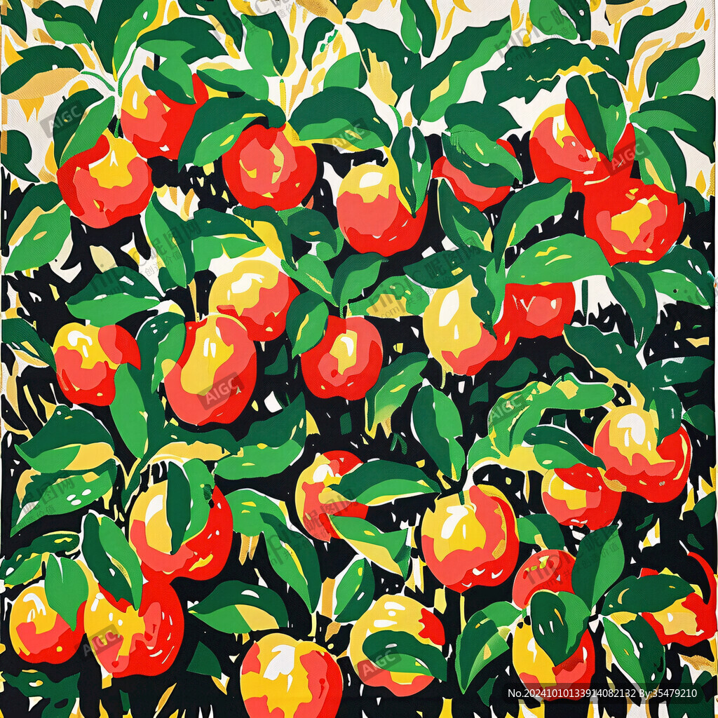 国潮石榴插画