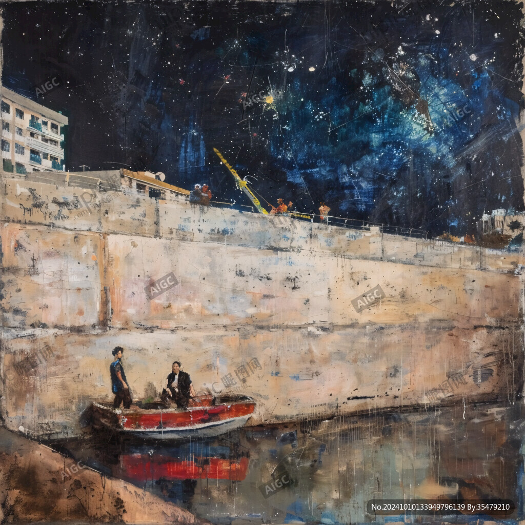夜景油画