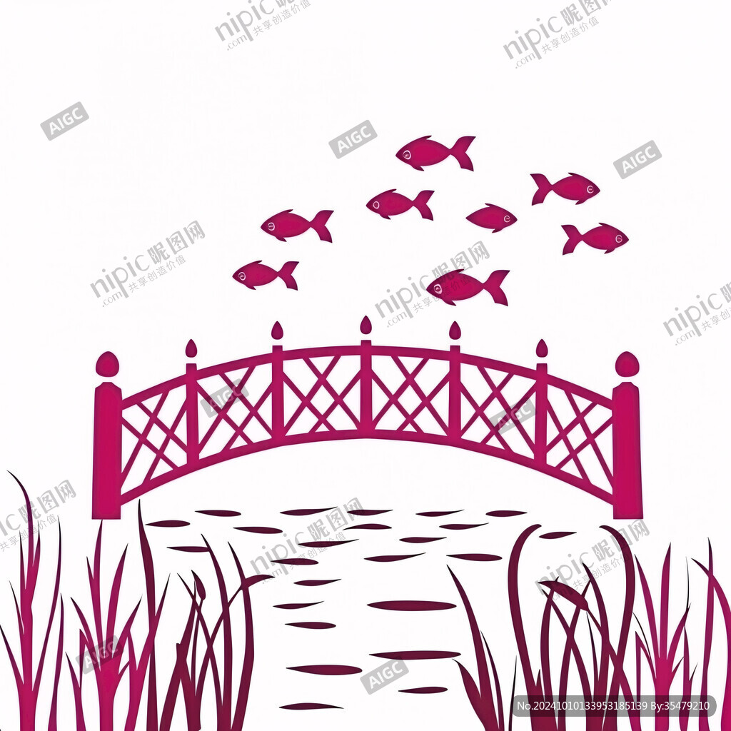 小桥流水插画
