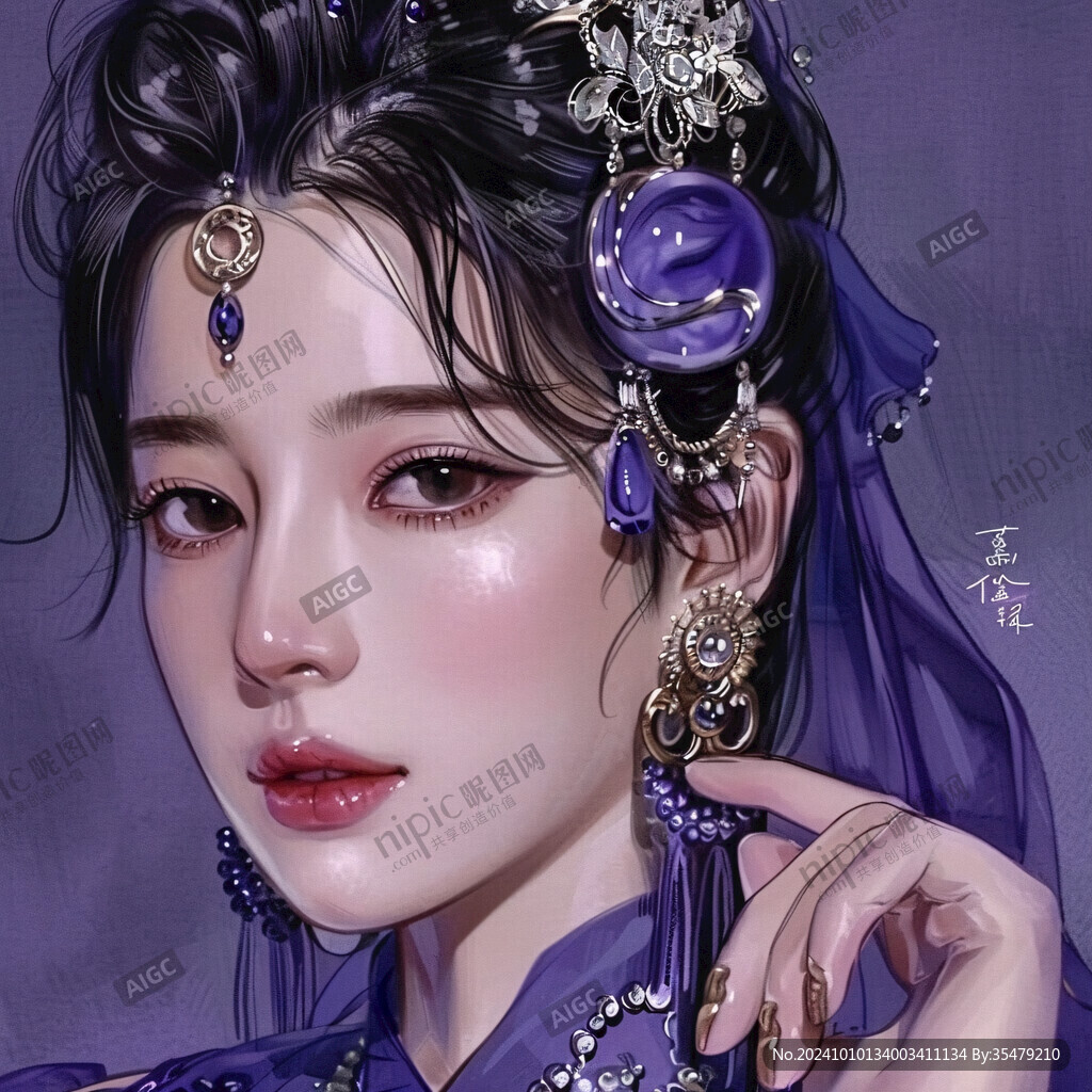 数字美女插画