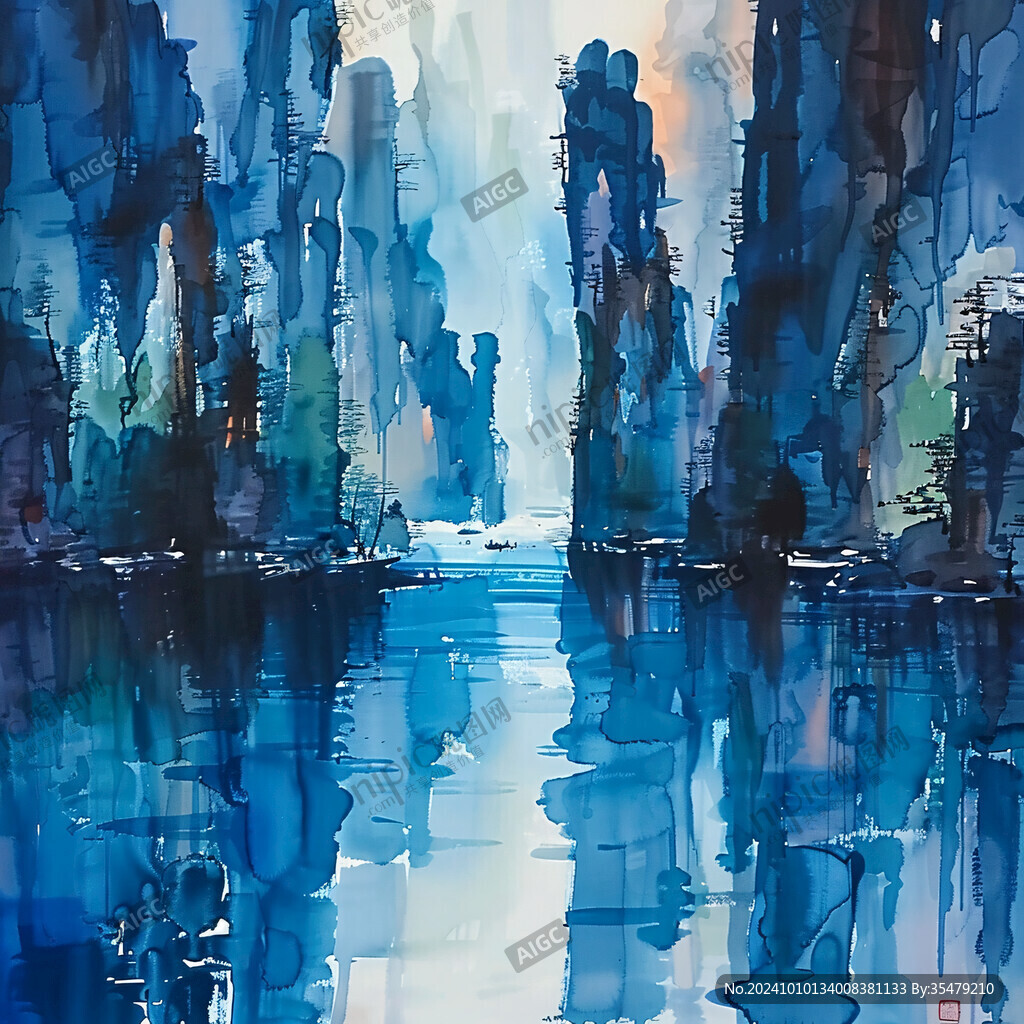水面城市画