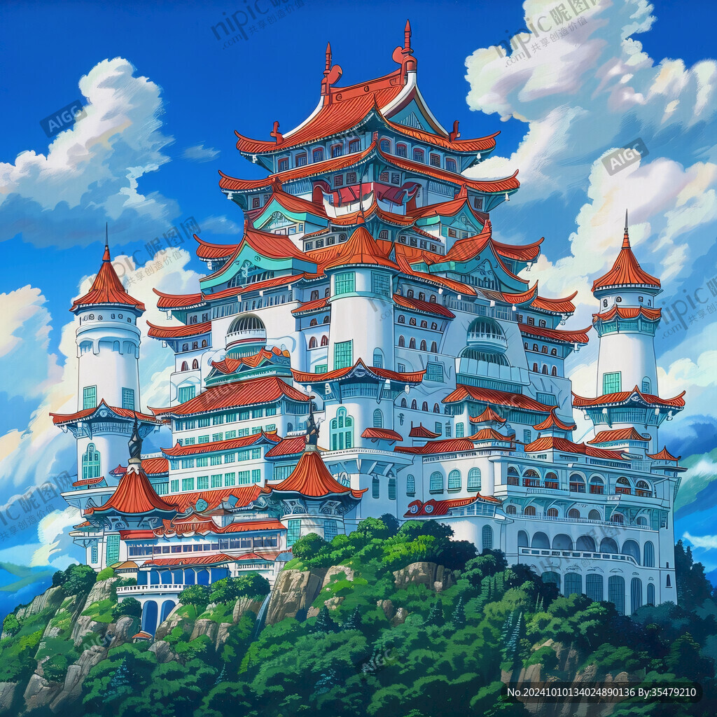 阁楼皇宫插画