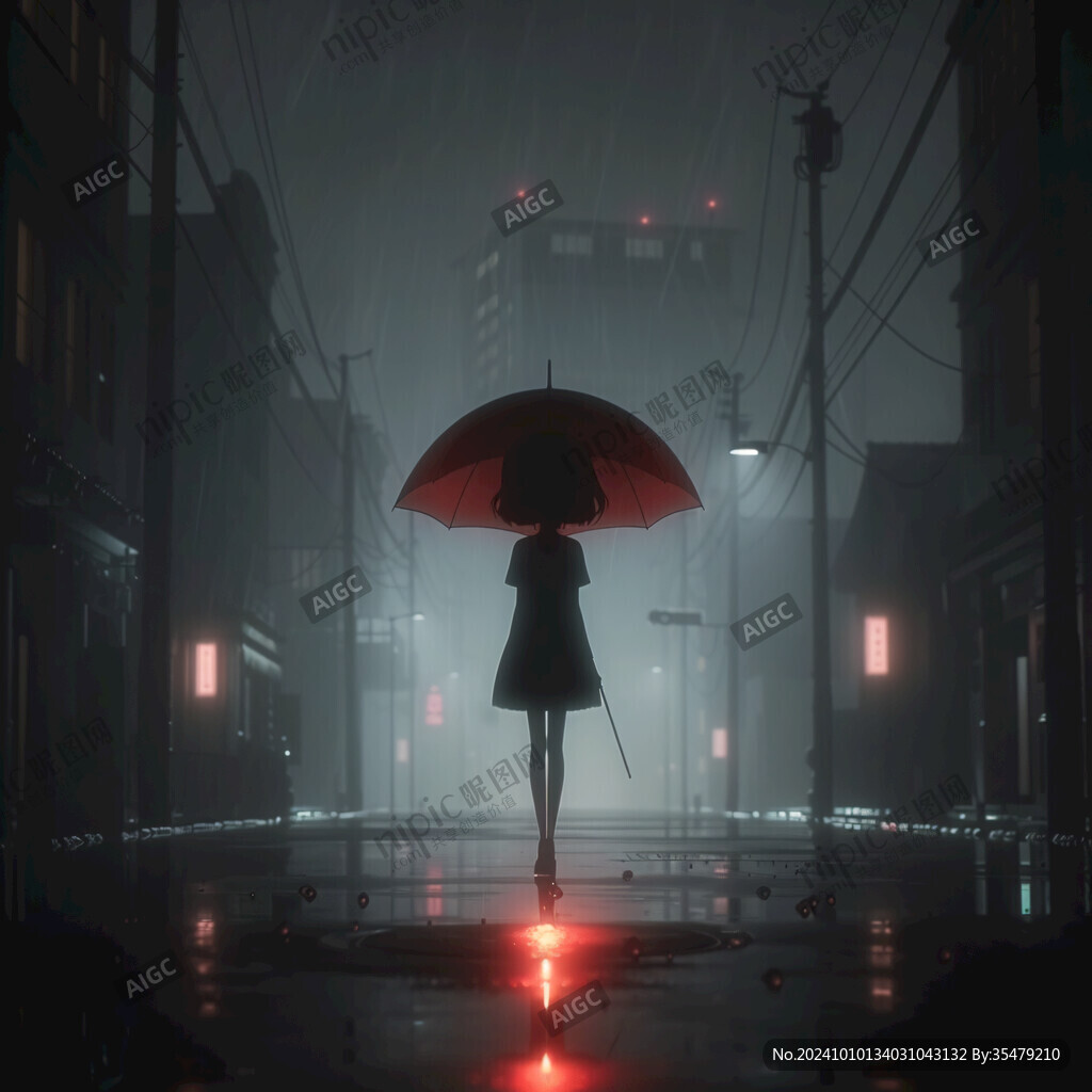 雨巷插画