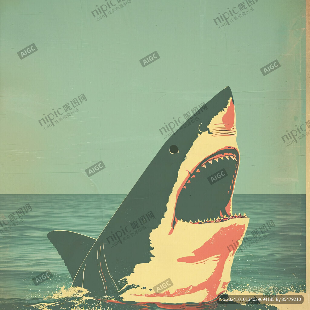 巨齿鲨插画