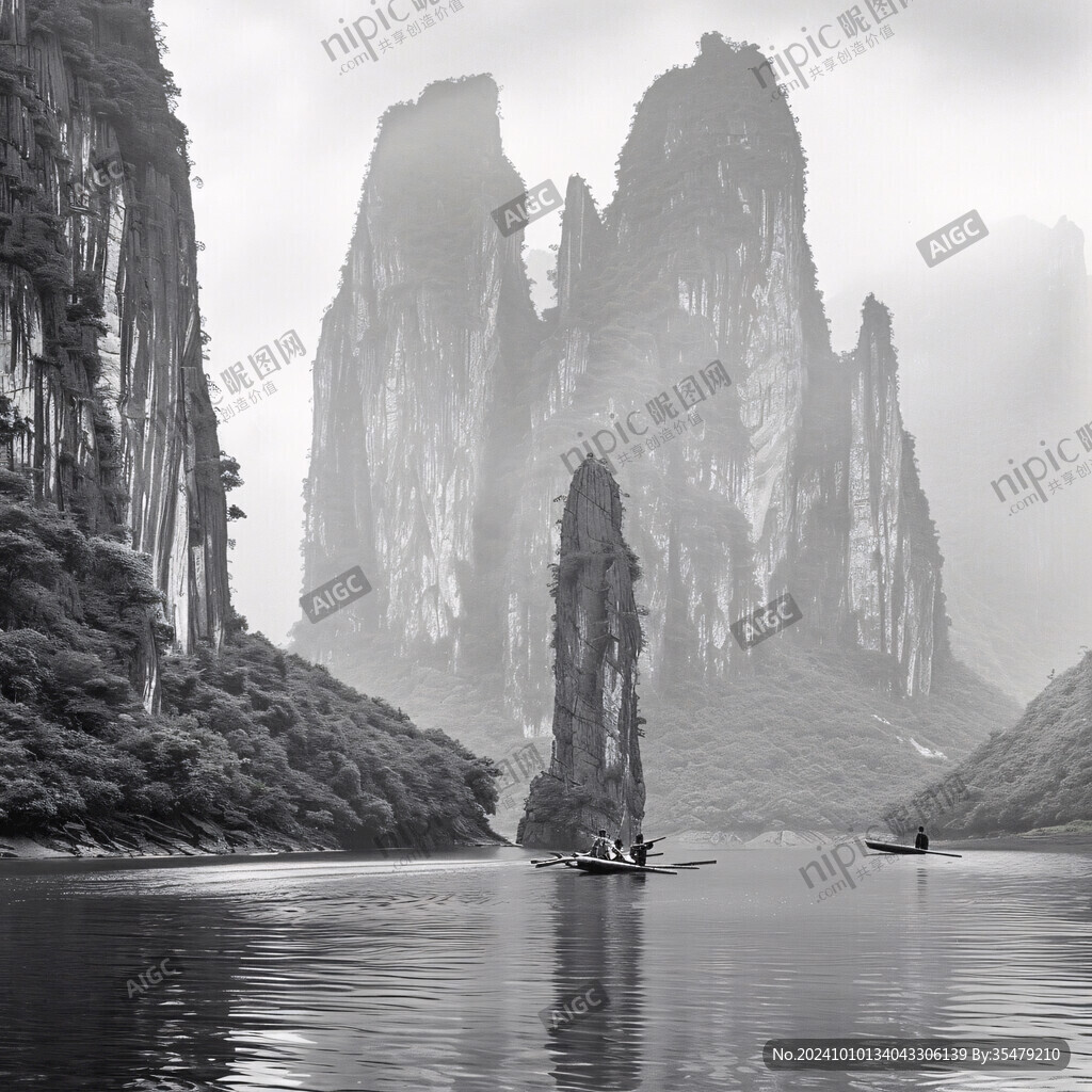 山水风景石笋