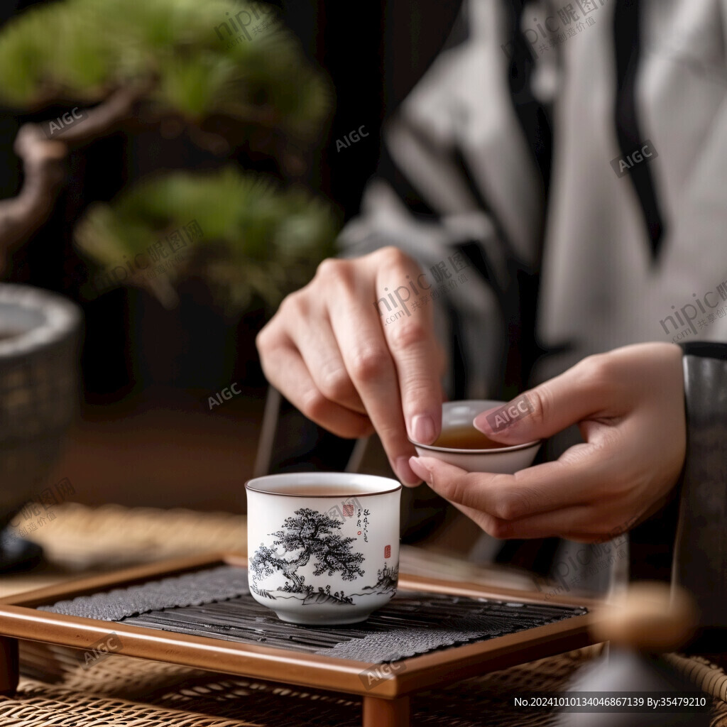 古代人物品茶