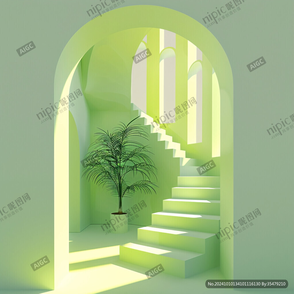 蛇形植物走廊装饰插图
