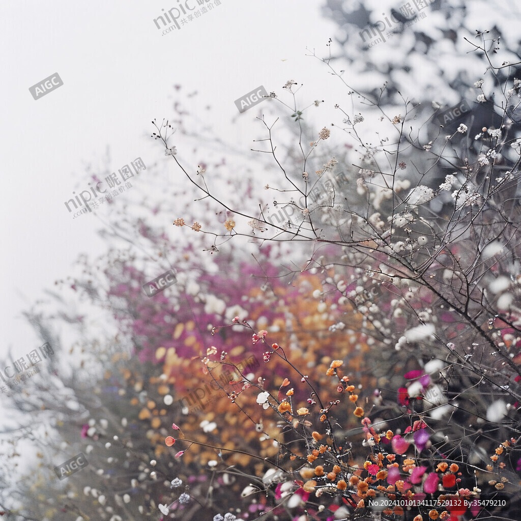 彩色花卉满天星